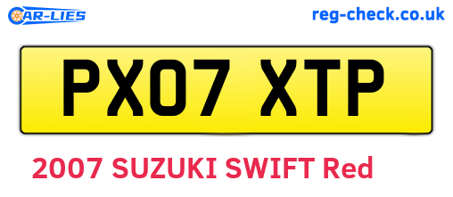 PX07XTP are the vehicle registration plates.