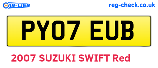 PY07EUB are the vehicle registration plates.