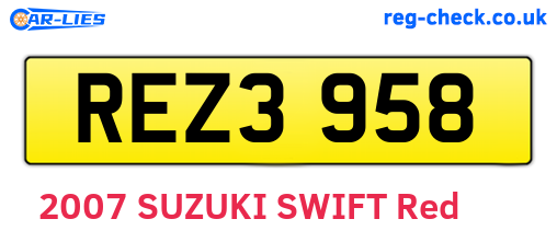REZ3958 are the vehicle registration plates.