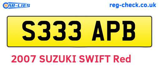 S333APB are the vehicle registration plates.