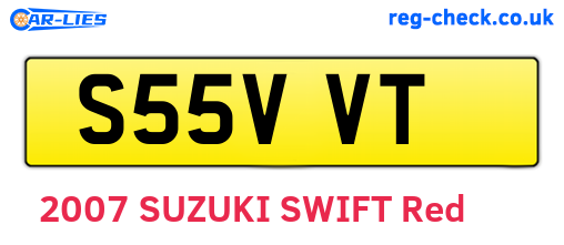 S55VVT are the vehicle registration plates.