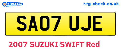 SA07UJE are the vehicle registration plates.
