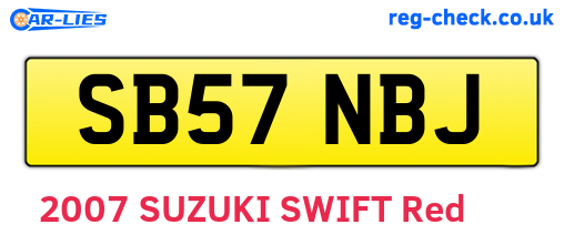 SB57NBJ are the vehicle registration plates.