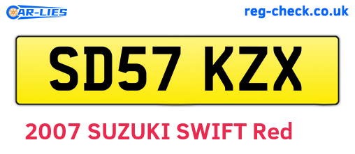 SD57KZX are the vehicle registration plates.