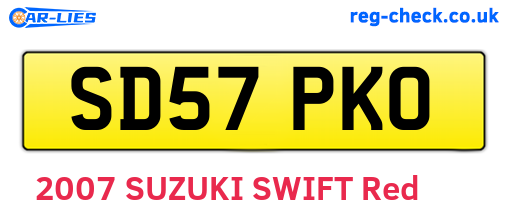 SD57PKO are the vehicle registration plates.