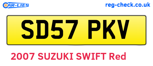 SD57PKV are the vehicle registration plates.