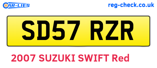 SD57RZR are the vehicle registration plates.