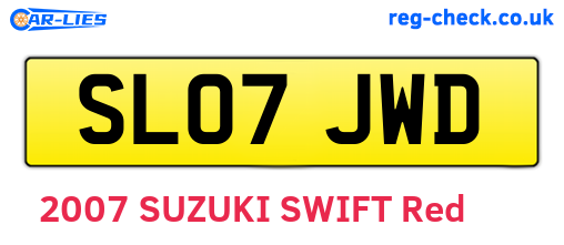 SL07JWD are the vehicle registration plates.