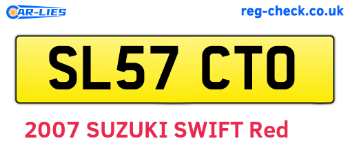 SL57CTO are the vehicle registration plates.