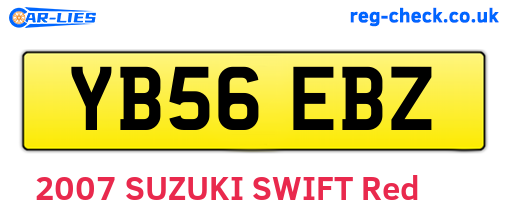 YB56EBZ are the vehicle registration plates.
