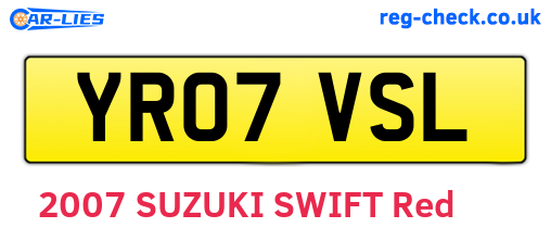 YR07VSL are the vehicle registration plates.