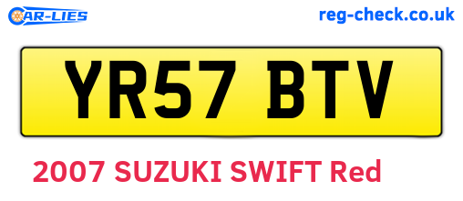 YR57BTV are the vehicle registration plates.