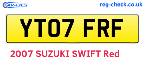 YT07FRF are the vehicle registration plates.