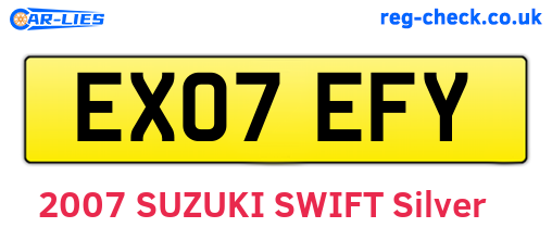 EX07EFY are the vehicle registration plates.