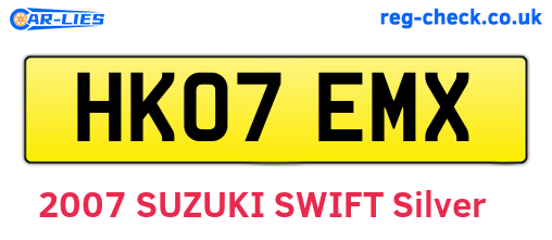 HK07EMX are the vehicle registration plates.