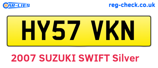 HY57VKN are the vehicle registration plates.