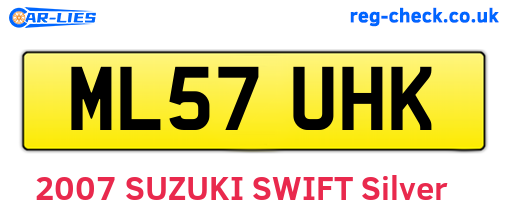 ML57UHK are the vehicle registration plates.
