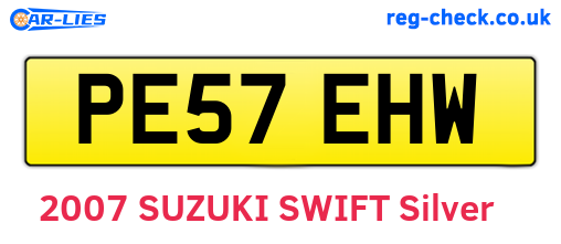 PE57EHW are the vehicle registration plates.