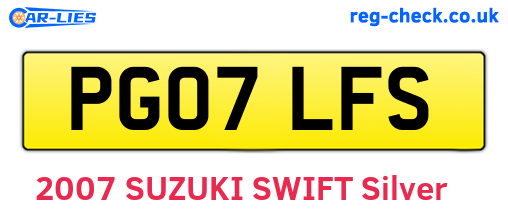 PG07LFS are the vehicle registration plates.