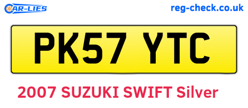 PK57YTC are the vehicle registration plates.