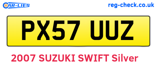 PX57UUZ are the vehicle registration plates.