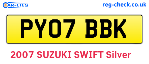 PY07BBK are the vehicle registration plates.