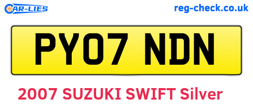 PY07NDN are the vehicle registration plates.