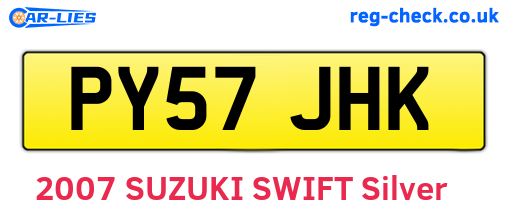 PY57JHK are the vehicle registration plates.