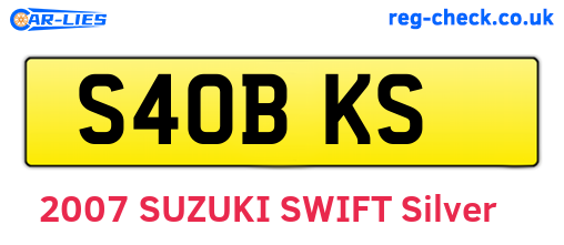 S40BKS are the vehicle registration plates.