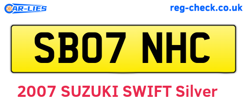SB07NHC are the vehicle registration plates.