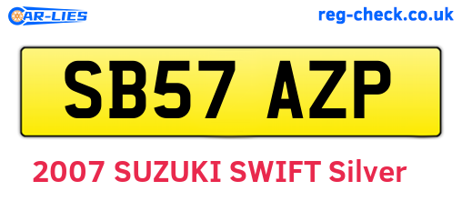 SB57AZP are the vehicle registration plates.