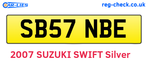 SB57NBE are the vehicle registration plates.