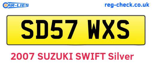 SD57WXS are the vehicle registration plates.