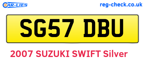 SG57DBU are the vehicle registration plates.