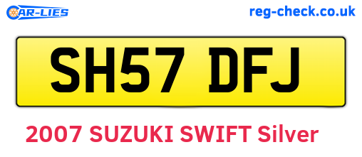 SH57DFJ are the vehicle registration plates.