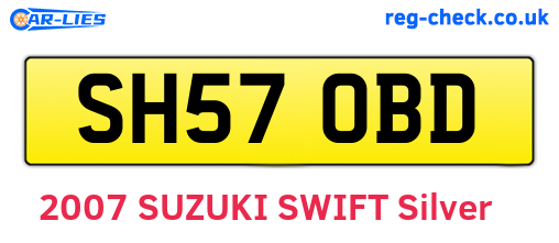 SH57OBD are the vehicle registration plates.