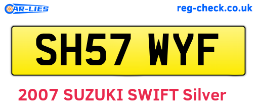 SH57WYF are the vehicle registration plates.