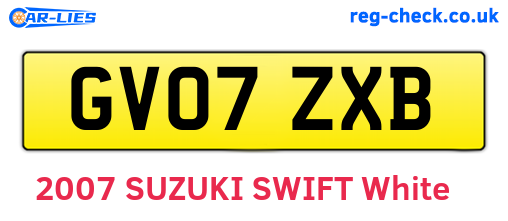 GV07ZXB are the vehicle registration plates.