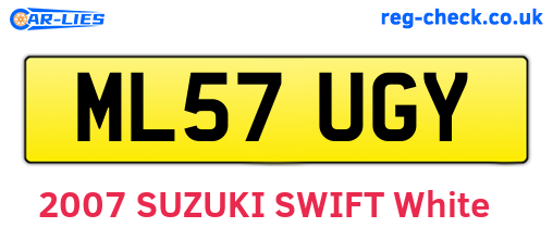 ML57UGY are the vehicle registration plates.