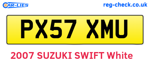 PX57XMU are the vehicle registration plates.