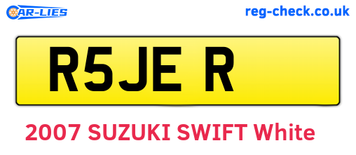 R5JER are the vehicle registration plates.