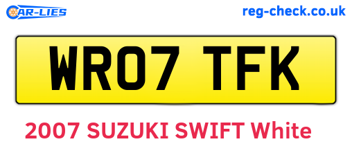 WR07TFK are the vehicle registration plates.