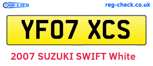 YF07XCS are the vehicle registration plates.