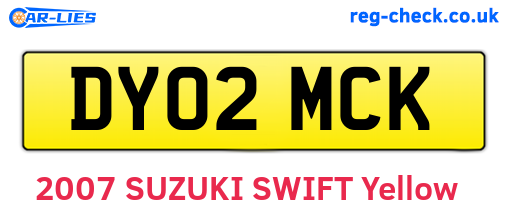 DY02MCK are the vehicle registration plates.