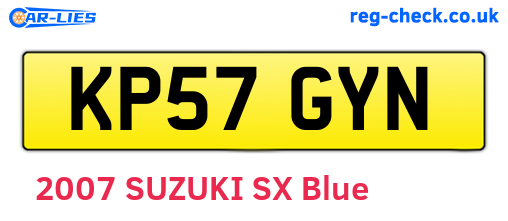KP57GYN are the vehicle registration plates.