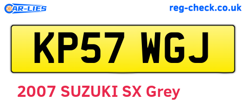 KP57WGJ are the vehicle registration plates.