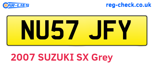 NU57JFY are the vehicle registration plates.