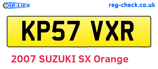 KP57VXR are the vehicle registration plates.