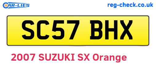 SC57BHX are the vehicle registration plates.