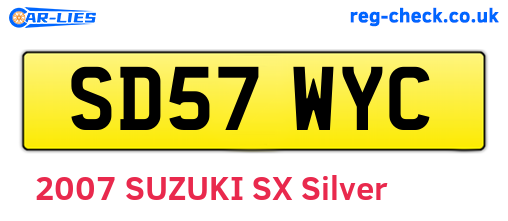 SD57WYC are the vehicle registration plates.